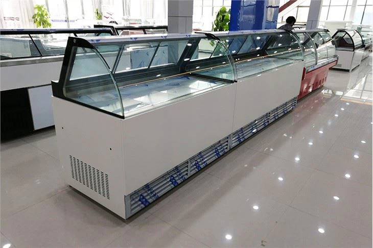 Air Cooling Arc Glass Showcase Freezer