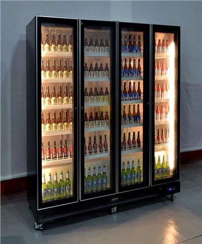 Gabinete vertical para bebidas con puerta de vidrio